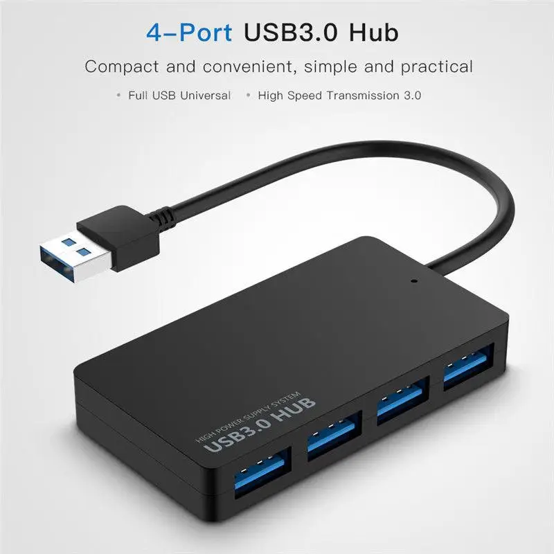 

4-портовый USB 3,0 концентратор разветвитель расширения ПК ноутбук кабель адаптер USB 3,0 концентратор разветвитель 5G Мбит/с для компьютеров скан...