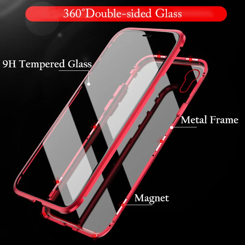 Чехол для iPhone 11 Pro Max XR прозрачный флип чехол из закаленного стекла с магнитной