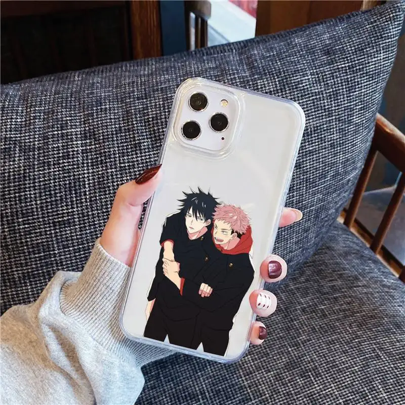 

Jujutsu Kaisen Satoru Gojo anime Phone Case Transparent for iPhone 12 11 mini pro XS MAX 6 6S 8 7 Plus X 5S SE 2020 XR