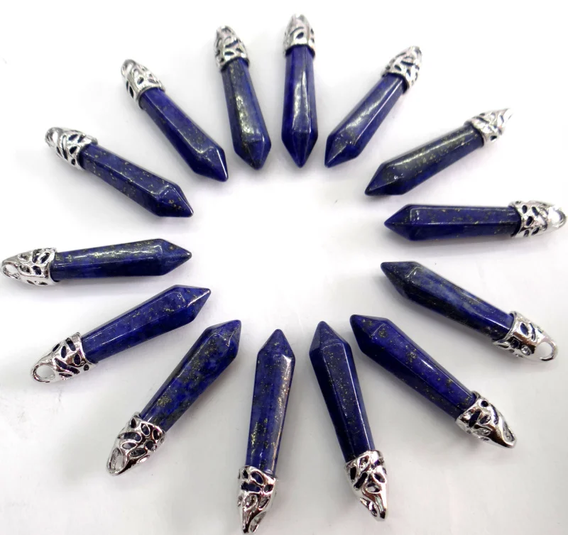 38*8MM Natural stone Quartz crystal amethysts Unakite Mix pillar chakra Pendant Jewelry making necklace for men woman 20pc | Украшения и