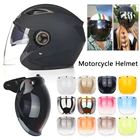 Мотоциклетный разноцветный шлем с пузырьковым козырьком, откидной аксессуар для шлема с открытым лицом, прочная высокопрочная линза для велосипедного шлема, 1 шт.