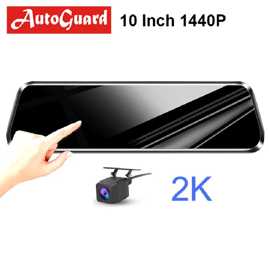 1440P Super Night Vision Car DVR Mirror Auto Recorder FHD Dash Camera Rearview Digital Video Dual Len Dvr | Автомобили и