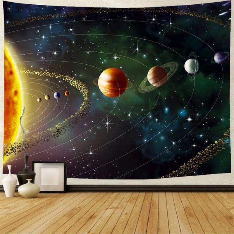 Planets Tapestry Outer Space Galaxy Universe Printed Tapestries Wall Hanging Mural for Bedroom Living Room Dorm Home Decoration | Дом и сад