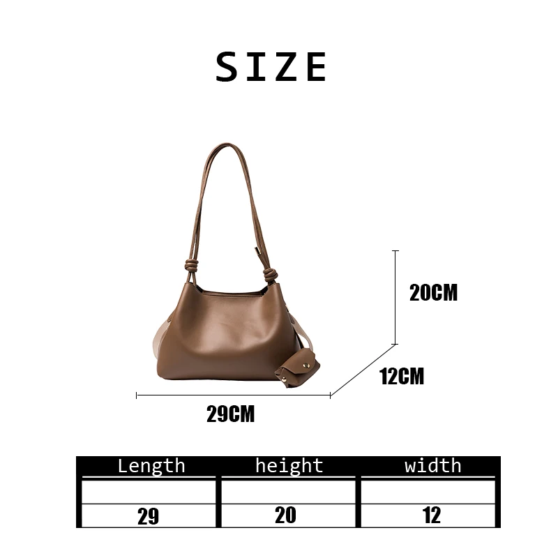 

2020 Women Solid Tote Bag Ladies Autumn Winter New Fashion Style Large Capacity Simple Design Vintage Versatile Shoulder Bag