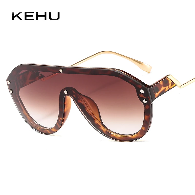 KEHU негабаритных Пилот солнцезащитные очки для женщин брендовая дизайнерская