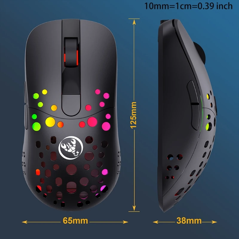 

E65A RGB Macro Programming Gaming Mouse 2.4G Wired USB Luminous Mouse Cordless Mouse