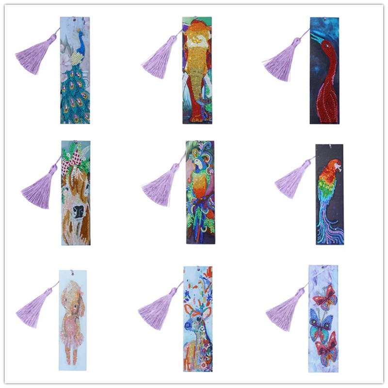 

Special Shaped Diamond Painting Partial Drill Paint By Numbers Bookmarks 5D Animal Diamond Art With Crystal Rhinestones Kits Diy