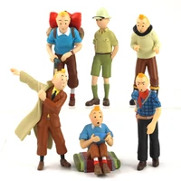 the adventures of tintin figures tin tin pvc action figure classic cartoon collectible model toys dolls gift 6pcsset