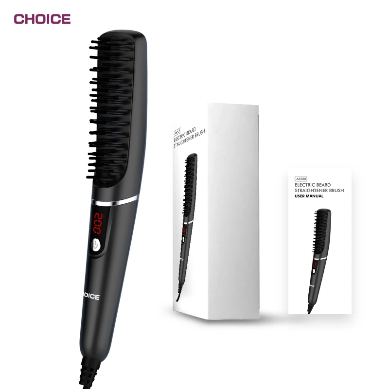 

NEW Arrival Hair Straightener Brush 11 Temperature Set PTC Heater LED Display Anti-Heat Design Beard Comb Use at Home Easy Carry