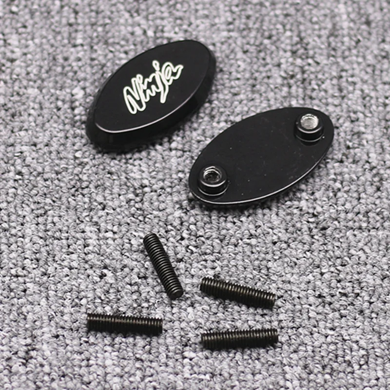 

BlackChrome Mirror Block Off Cap Mirror Base Plates Cover For Kawasaki NInja ZX636 ZX6R ZX6RR 2005-2008 ZX10R 2004-2010