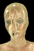 100 natural latex blackflesh rubber head hood fetish cosplay mask