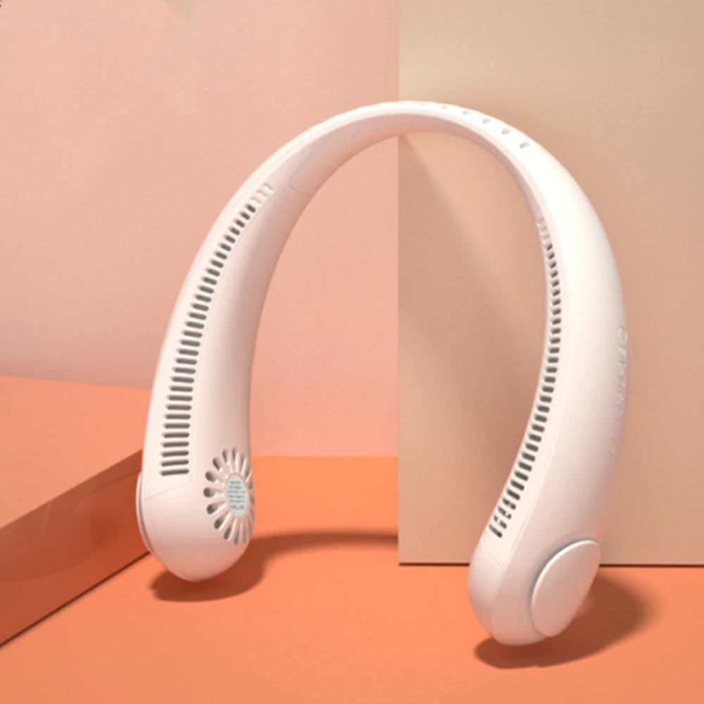 

Mini bladeless fan neck fan USB charging portable fan 360 degree lazy neckband fan air cooler
