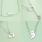 Кулон в виде животного COOLTIME, ожерелье для женщин, милая кошка, искусственная лапа, птица, слон, цепочка на шею, подарок на день рождения, ювелирные изделия