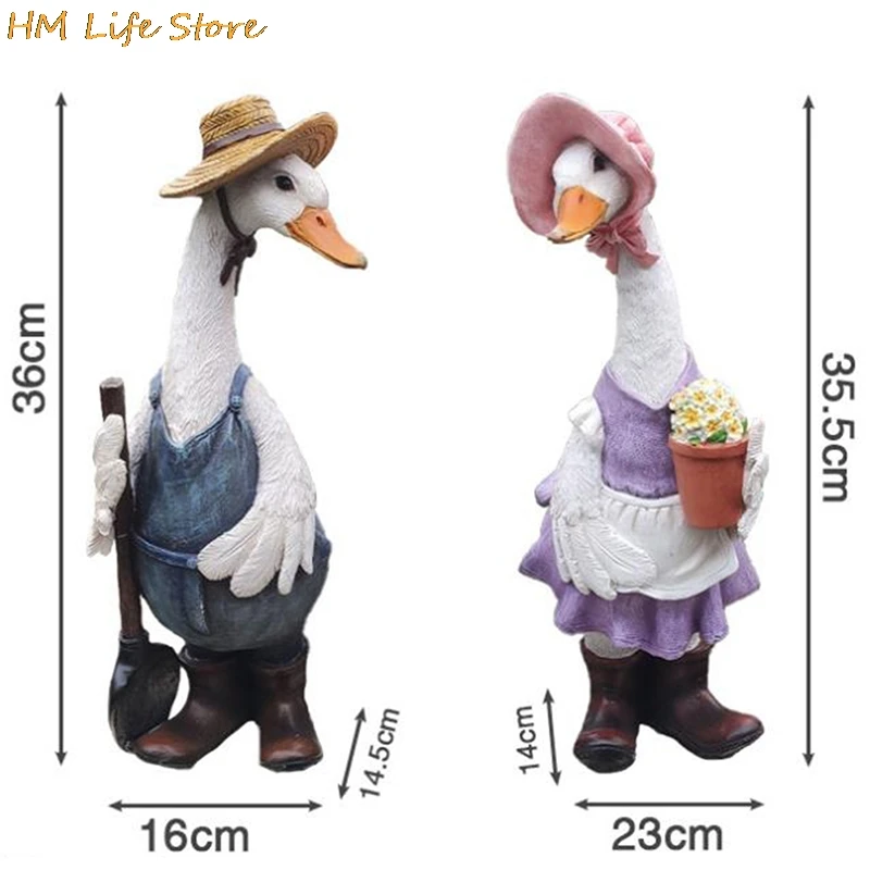 

1Pc New Cute Cartoon Duck Landscaping Crafts Garden Courtyard Resin Gifts Creative Living Room Porch Decoration Ornaments