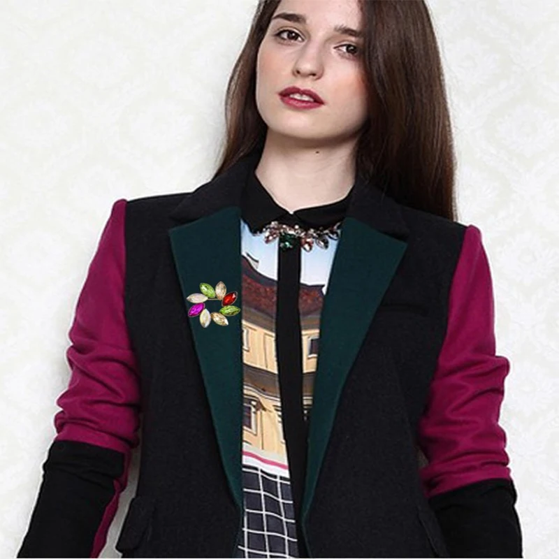 Брошь унисекс из цинкового сплава австрийская брошь с кристаллами простая для