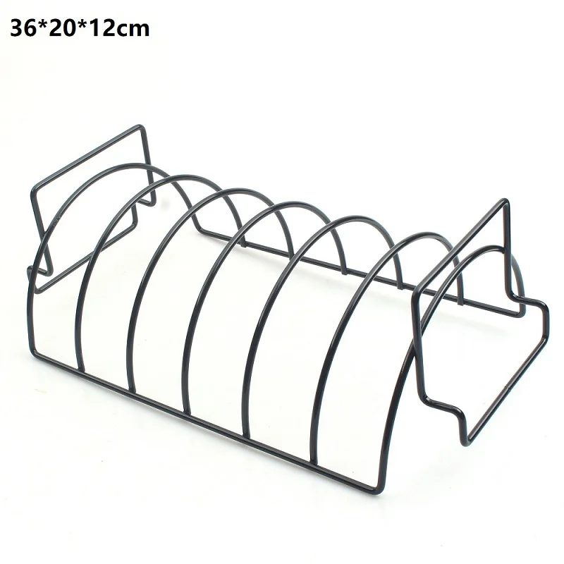 

NewBarbecue Rib Roast Rack Stand Non-Stick Rib Shelf Stainless Steel Chickens Leg Drumstick Grill Holder Kitchen BBQ Accessories
