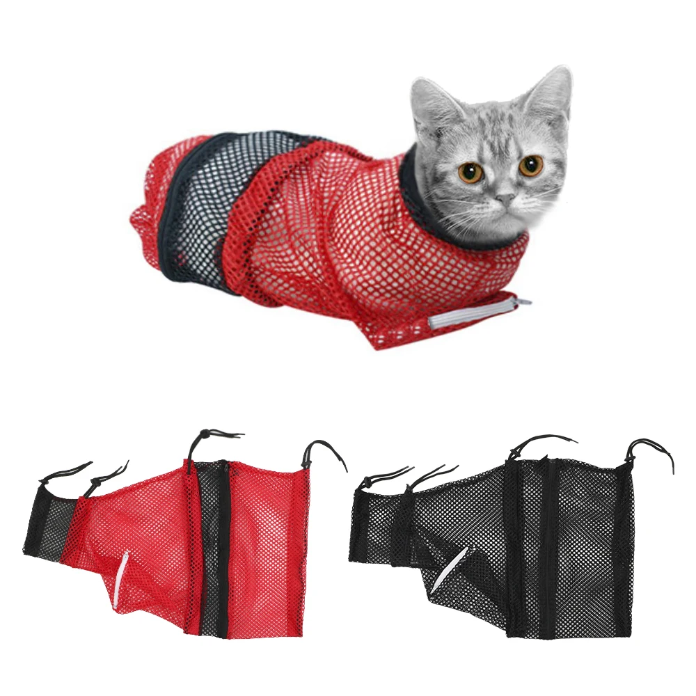 

Сетчатые мешки для мытья кошек и гвоздей, сетчатый мешок для ухода за кошками, не царапает, защита от укусов, товары для кошек