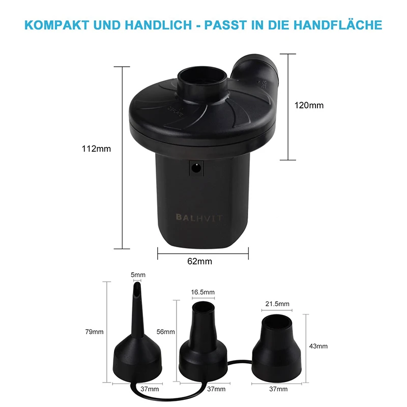 Электрический воздушный насос надувные насосы с 3 насадками адаптеры для