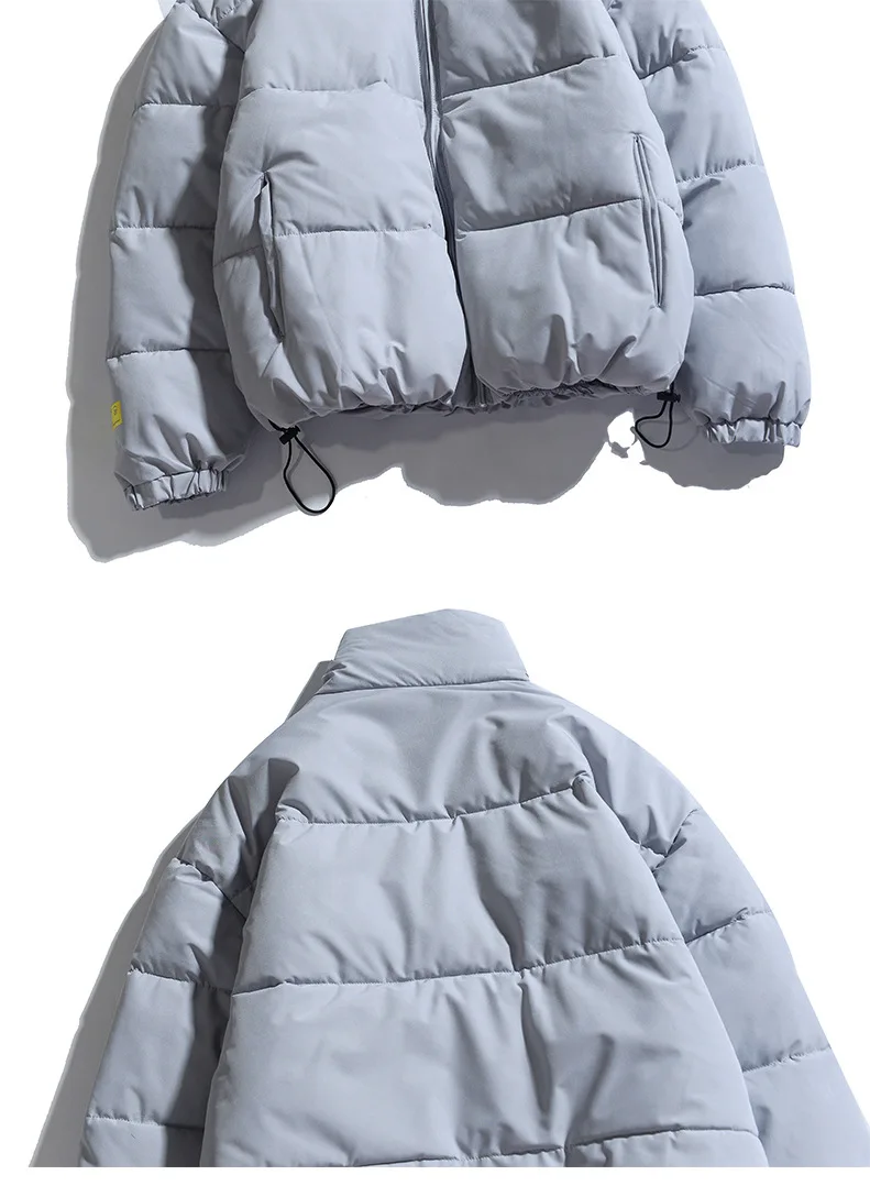 Winter new solid color men's parka coat, high-quality warmth, men's collar thick coat, men's casual fashion parka