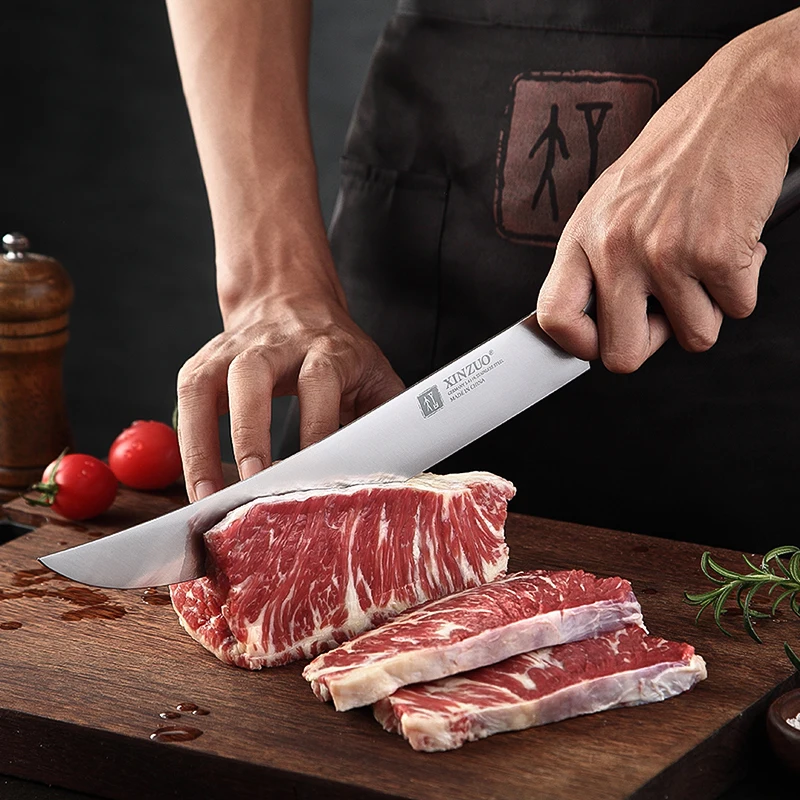 XINZUO Forged Cleaver Knife Carving Fork 1-2PCS Gemany 1.4116 Steel Barbecue Steak Roasting Kitchen Dining Tableware | Дом и сад