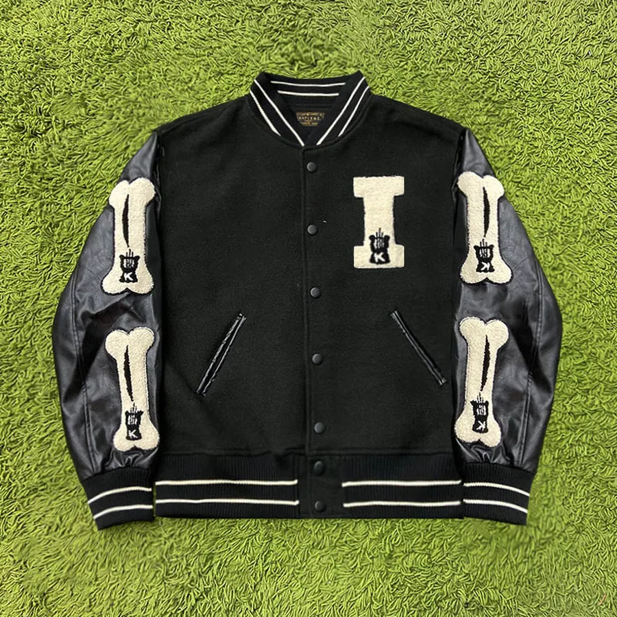 

Kapital Kountry Varsity Baseball Jacket Men Women Best Quality Coat Skin Sleeve Stitching Embroidery Bone Jackets Clothing