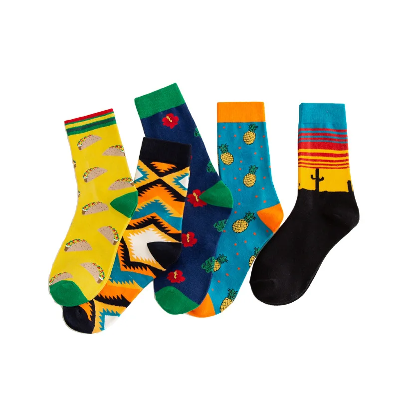 Хипстерские женские носки осень зима индивидуальный принт хлопок Sox дышащий