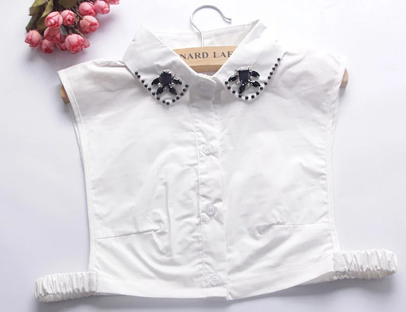 Linbaiway 2021 Для женщин осенний свитер Ложные воротнички Половина рукавом Топ