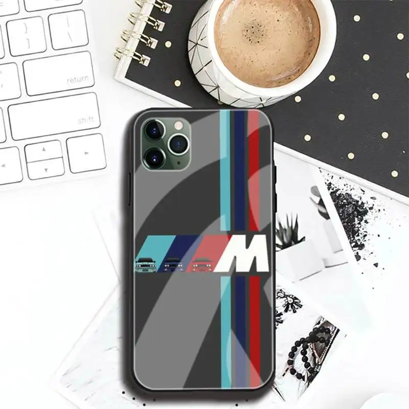 

Bmw Blue Red Sport Car Phone Cases Tempered Glass For Iphone6plus 6S 7 7plus 8 X XS XSmax XR 11 12 Pro Max 12mini