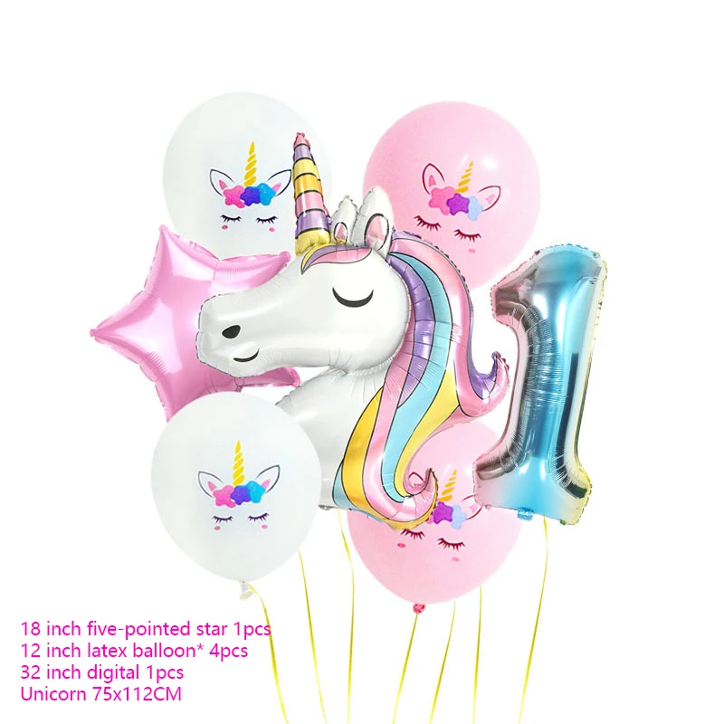 

Unicorn Party Decoration Balloon Unicorn Birthday Decoration Number Balloon Kid Toy Birthday Party Baby Shower