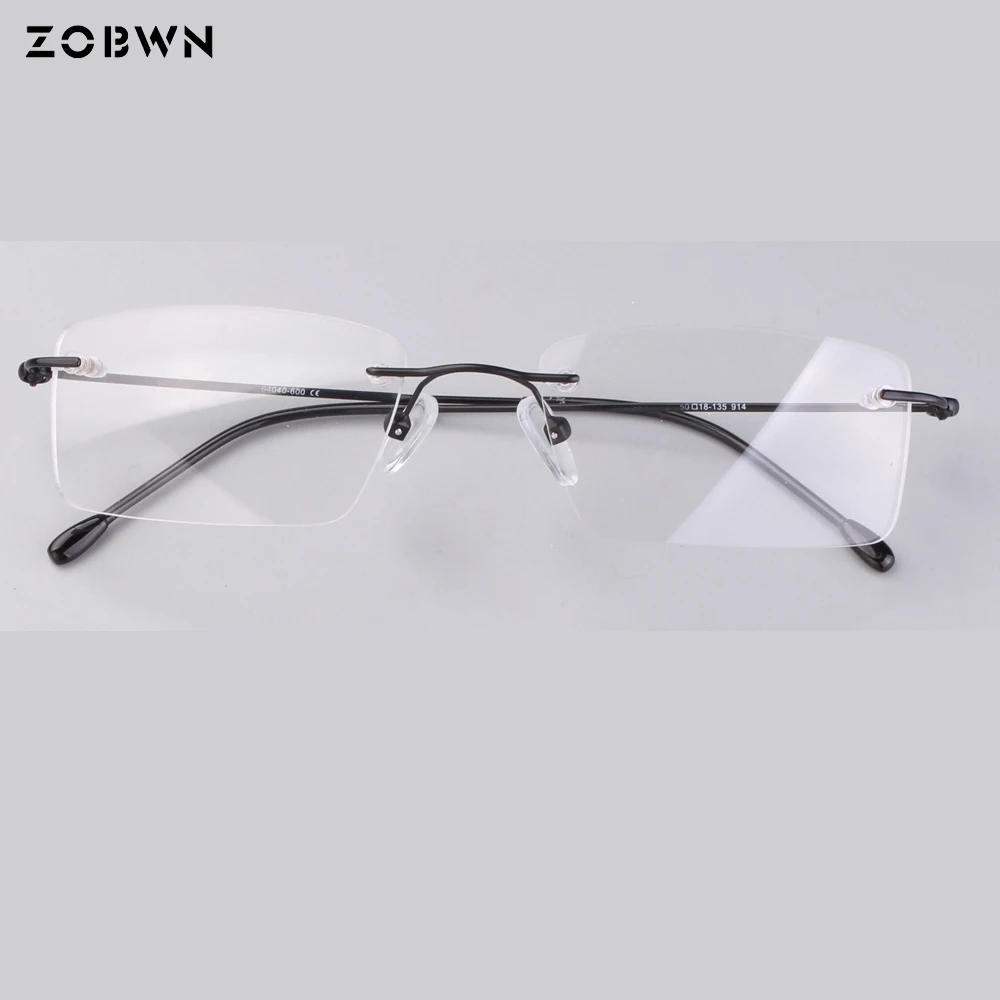 

2020 hot sale rimless optical frames ultra light can be put reading myopia lens for old man women students blue red black gold