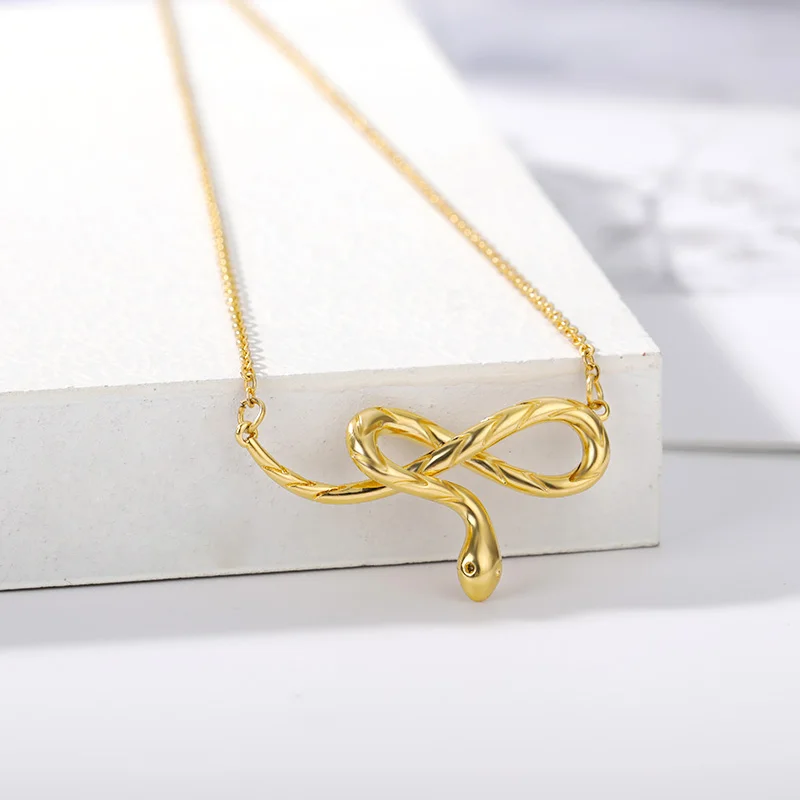 Metal Snake Necklace For Women Men New Fashion Gold Chain Stainless Steel Serpent Pendant Jewelry Glamour Gift Bijoux | Украшения и