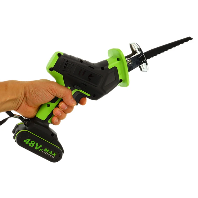 Беспроводная сабельная пила 48 В + 4 лезвия для пилы литий ионный аккумулятор