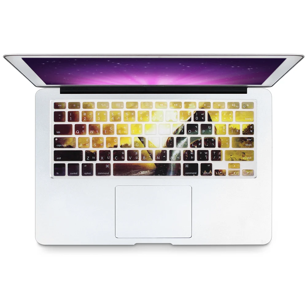 Чехол HRH силиконовый для клавиатуры стильный дизайн с защитой тайского языка Macbook