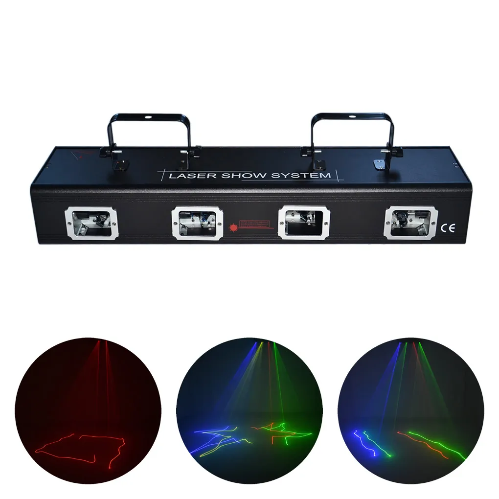 AUCD 4 линзы луч движущийся луч сканирование RGBY лазерный проектор огни 9 CH DMX PRO DJ диско шар сценическое освещение DJ505