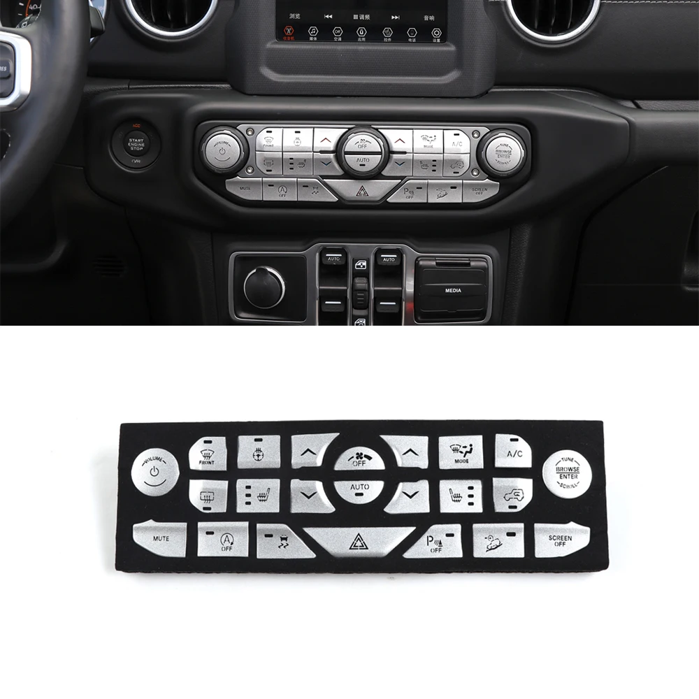 

Car Center Console Button Cover for Jeep Wrangler JL Gladiator JT 2018 2019 2020 2021 2022 Sahara Rubicon Interior Accessories