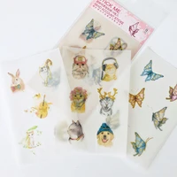 3 sheets pack golden bling music animals cats dogs butterfly paper decorative diary handbook decoration
