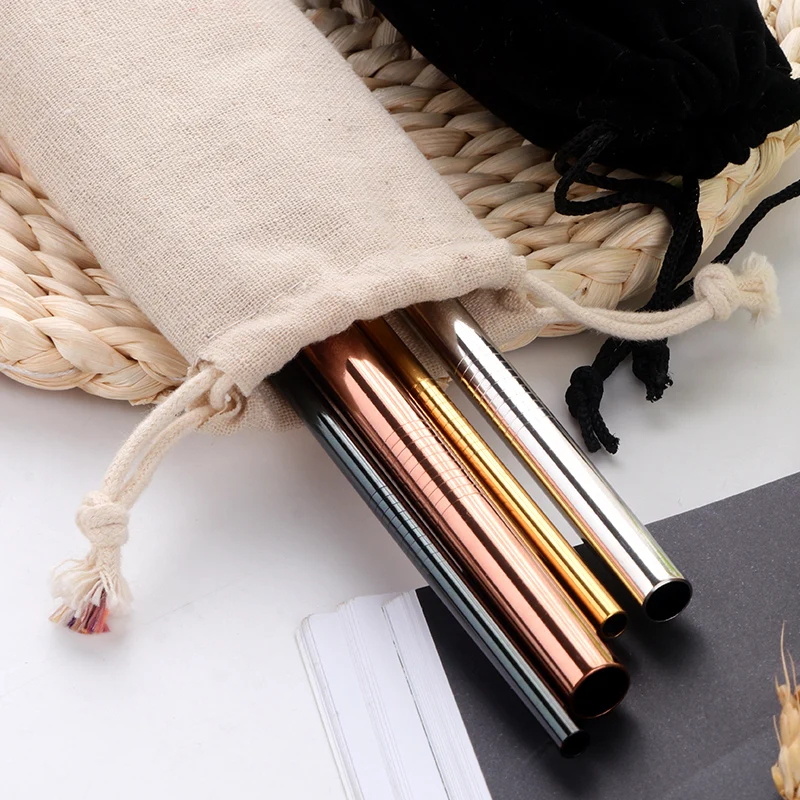 50 шт./лот портативная соломенная сумка из нержавеющей стали для хранения