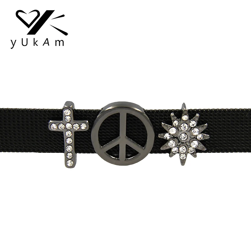 YUKAM Gun Черный Крест из горного хрусталя с кристаллами мира Северной Звезды ключи