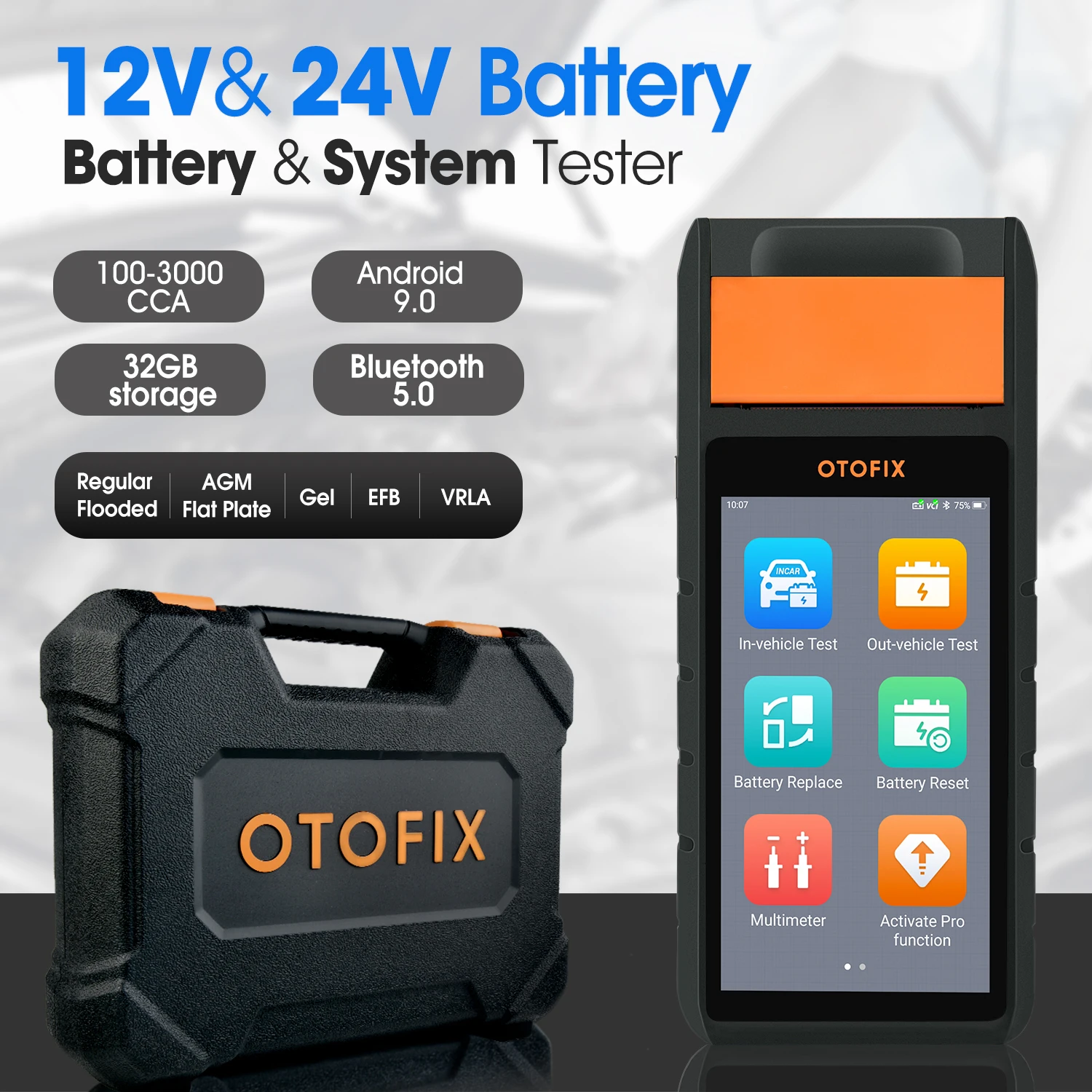 Тестер батареи Autel OTOFIX BT1 тестер анализа OBD2 VCI полный диагностический инструмент