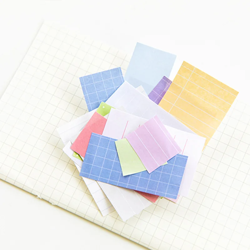 Solid Grid Memo Pad Sticky Note Post Notes Students School Stationery Supplies To Do List Aesthetic Stickers Notepad | Канцтовары для