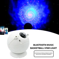 new led night light laser galaxy starry sky projector water waving atmospher light bluetooth usb music player basketball lamp
