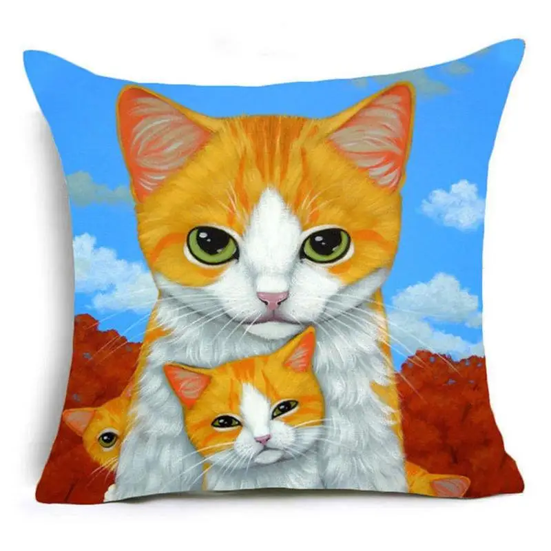 

Cat Pillowcase Creative Single-Sided Pillowcase Living Room Sofa Cushion Cover Styles Diverse Patterns Novelty Deerskin Velvet