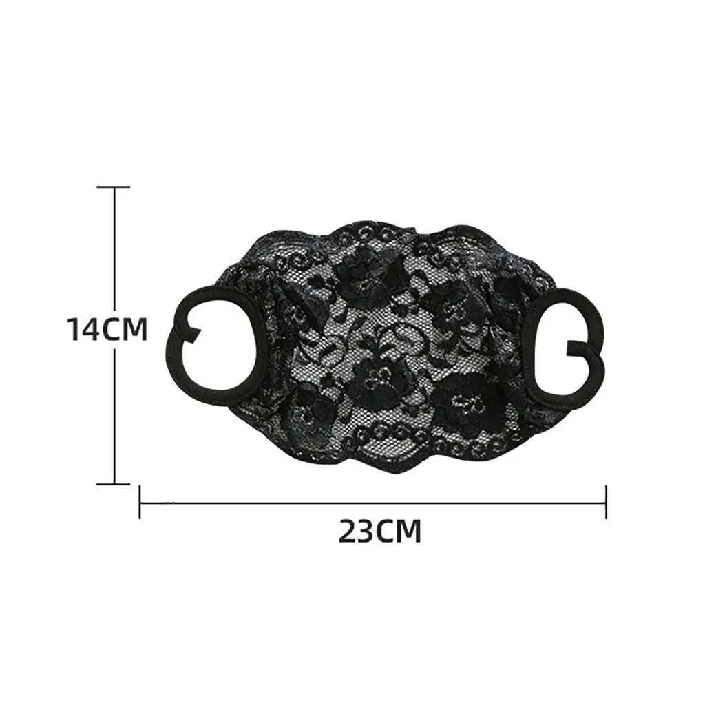 

Floral Face Breathable Face Mask Mascarilla Women Ladies Single Layer Embroidery Lace Adjustable Mesh Masque Mondkapjes