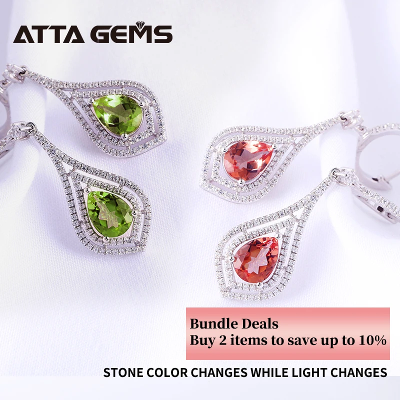 Sultanite Sterling Silver Drop Earring for Women Classic Style Created Diaspore Color Change Stone S925 Wedding Jewelry Design | Украшения