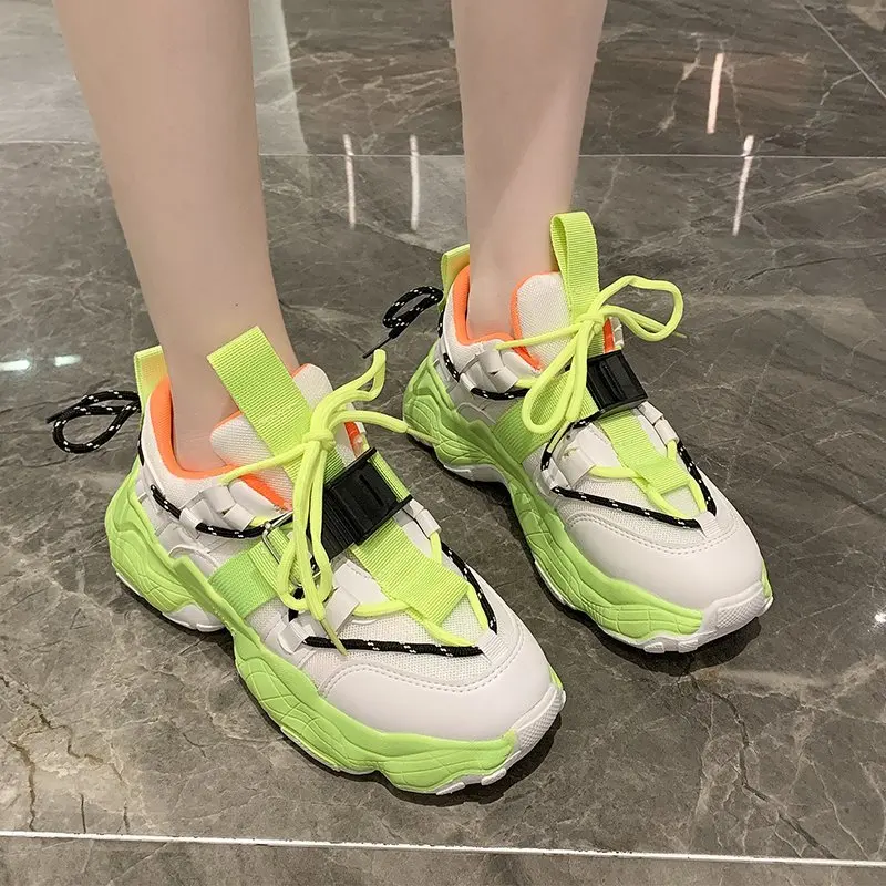 

Ins Hot Selling Women Sneakers Platform Chunky Shoes Buckle Classic Breathable Durable Comfortable 2021 Spring Causal Shoes Lady