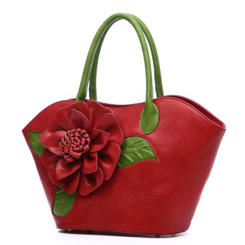 

Famous Brand Flower Big Feminina Leather Women Messenger Bags Female 2021 shoulder Bolsa Luxury Handbags Women Bags Designer