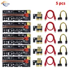 Светодиодный переходник COVYIV 009S 009C Plus PCI-E PCIE Riser 6, переходник для видеокарты PCI Express, адаптер Molex 6Pin SATA на USB 3,0, кабель X1 X16