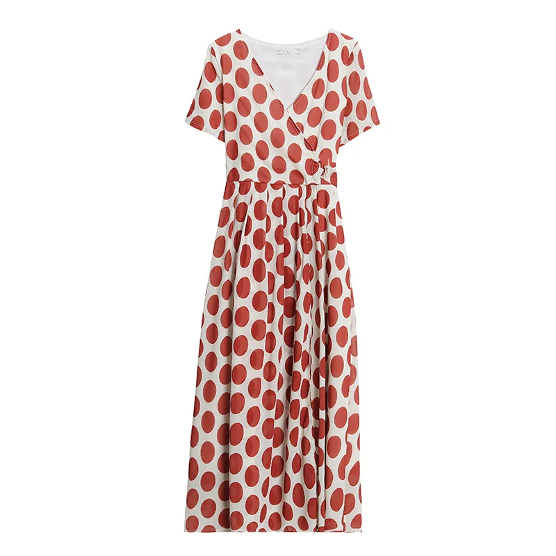 Женское платье с принтом лето 2020 новинка в горошек большой размер темперамент