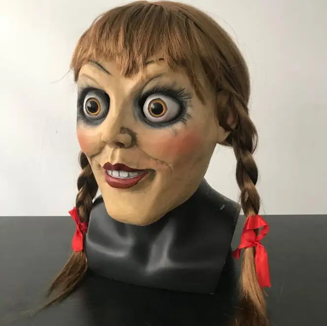 Жуткая маска для Хэллоуина Ужасы Страшно наращивания на всю голову Annabelle