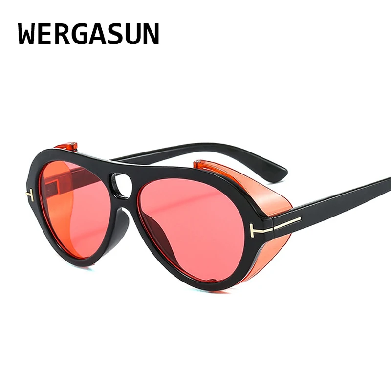 

WERGASUN Classic Punk Sunglasses Men Brand Designer Sunglasses Women Vintage Sun Glasses for Men Punk Oculos De Sol Gafas UV400